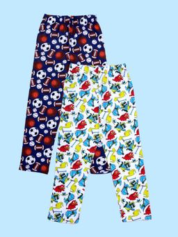 KiddoPanti - Boys Multi-Color Printed Pyjamas (Pack of 2)