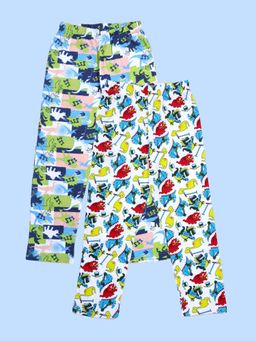 KiddoPanti - Boys Multi-Color Printed Pyjamas (Pack of 2)