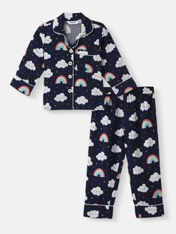 Nautinati - Clouds and Rainbow Night Suit Shirt and Pyjama (Set of 2)