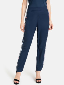 Kazo - Dress Blue Side Patch Detail Trouser