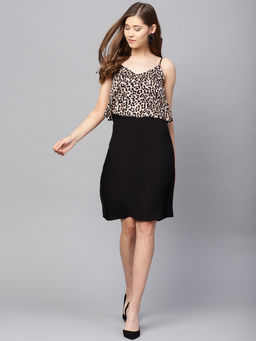Kazo - Black Double Layer Singlet Dress