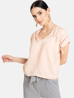Kazo - Rose Pink Ruching Tunnel Top