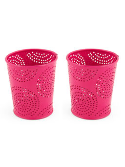 Living With Elan - Astral Tealight Holder, Metal Votives, Set of 2 (Hot Pink)