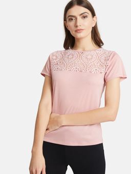 Kazo - Bridal Rose Top With Lace Insert