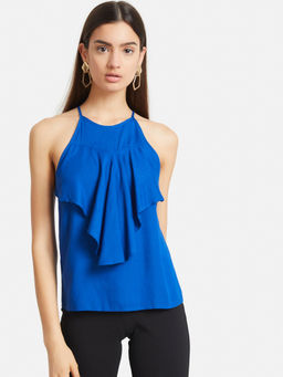 Kazo - Blue Frill At Front Top