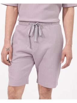Rare Rabbit - Breto Dusky Purple Textured Relaxed Fit Shorts