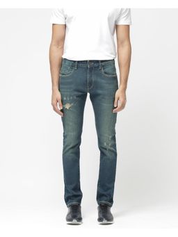 Rare Rabbit - Coro Pastel Blue Plain Slim Fit Jeans