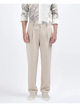 Rare Rabbit - Keloe Beige Plain Baggy Fit Trouser