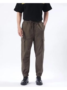 Rare Rabbit - Korb Olive Plain Relaxed Fit Cargo Pant