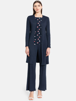 Kazo - Navy Blue Solid Cape