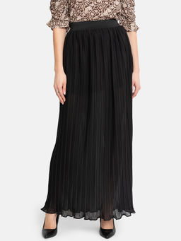 Kazo - Black Pleated Long Skirt