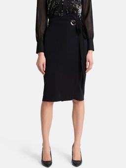 Kazo - Black Belt Detailed Skirt