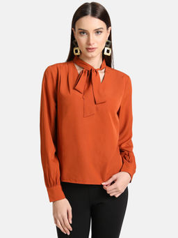 Kazo - Rust Tie-Band Top