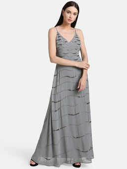 Kazo - Grey Embellished Maxi Dress