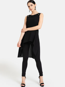 Kazo - Black Tunic With High Low Detailing