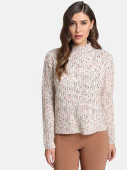 Kazo - Beige Solid Sweater