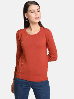 Kazo - Rust Button Detail Pullover