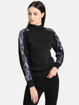 Kazo - Black Sequin Pullover