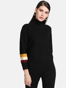 Kazo - Black Cuff Detail Pullover
