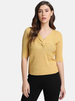 Kazo - Yellow Solid Sweater