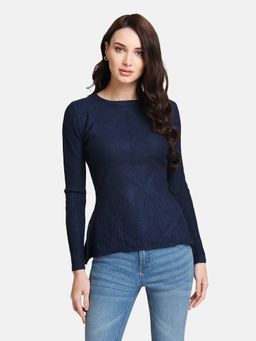 Kazo - Navy Blue Solid Sweater