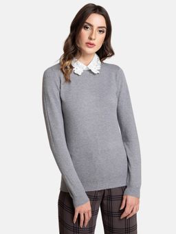 Kazo - Grey Solid Sweater