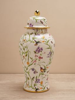 Pure Home + Living - Multicolour Floral Ceramic Urn