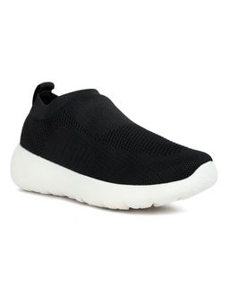 London Rag - Black Knitted Slip On Sneakers