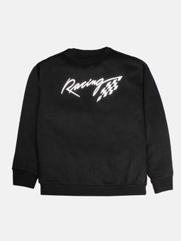 KiddoPanti - Black Round Neck Sweatshirt