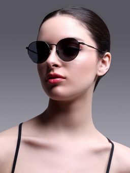 AUGUSSTO - Aurelius Unisex Metal Round Black Lens Sunglass-AURELIUS-GUN SMK