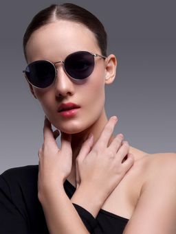 AUGUSSTO - Aurelius Unisex Metal Round Black Lens Sunglass-AURELIUS-SIL BSMK