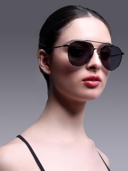 AUGUSSTO - Magnus Unisex Metal Pilot Black Lens Sunglass-MAGNUS-GUN SMK