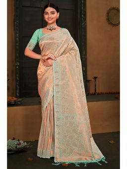 EXCLUSIVA - Sea Green Banarasi Saree with Unstitched Blouse