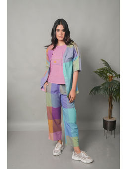 EARTHWEAR - Blue Pastel Checks Handloom Cotton Jacket