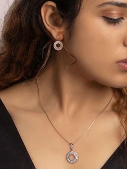 GIVA - 925 Sterling Silver Classic Rose Gold Set with Box Chain for women(ADJUSTABLE)