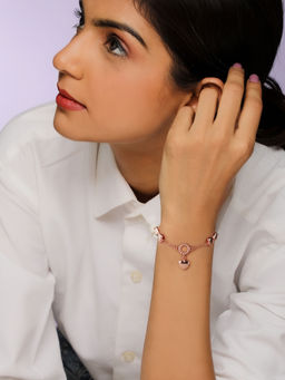 GIVA - 925 Sterling Silver Rose Gold Charming Heart Bracelet for women(ADJUSTABLE)