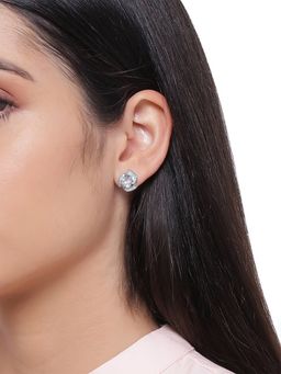 GIVA - 925 Sterling Silver Zircon Shimmer Studs Earrings for women(One Size)