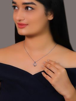 GIVA - 925 Sterling Silver Loop Heart Necklace with Link Chain for women(ADJUSTABLE)