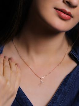 GIVA - 925 Sterling Silver Rose Gold Scissor Pendant with Link Chain for women(ADJUSTABLE)