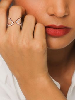 GIVA - 925 Sterling Silver Rose Gold Sparkling Embrace Adjustable Ring for women(ADJUSTABLE)