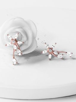 GIVA - 925 Sterling Silver Rose Gold Blooming Flower Earrings for women(One Size)