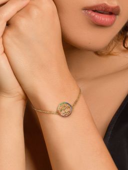 GIVA - Sterling silver Golden Rainbow Tree of Life Bracelet for women (ADJUSTABLE)