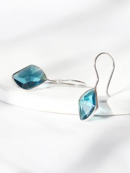 GIVA - Sterling Silver Royal Blue Crystal Earrings for women(One Size)