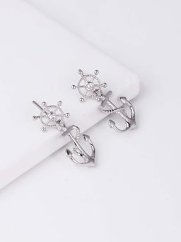 GIVA - Sterling Silver Anchor Stud Earrings for women(One Size)