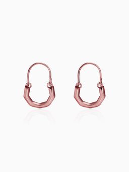 GIVA - Sterling silver Rose Gold Hexagon Drop Hoops earring for women(One Size)