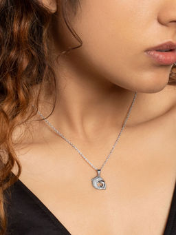 GIVA - Sterling Silver Dual Dolphin Pendant with Link Chain for women(ADJUSTABLE)