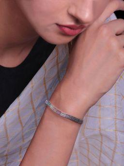 GIVA - Sterling Silver Triple Layer Rainbow Bracelet For Women(One Size)