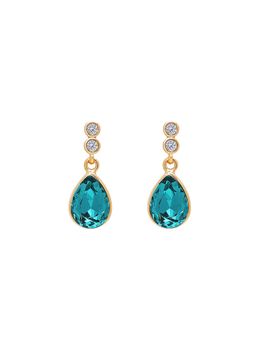GIVA - Sterling Silver Golden Turquoise Blue Tear Drop Earrings For Women(One Size)