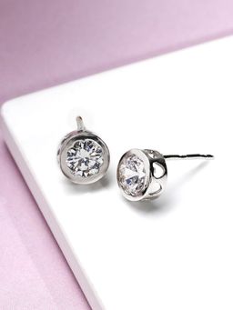 GIVA - Sterling Silver Zircon Flower Circle Earrings For Women(One Size)