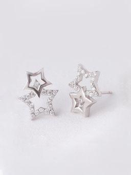 GIVA - Sterling Silver Zircon Star Earrings For Women(One Size)
